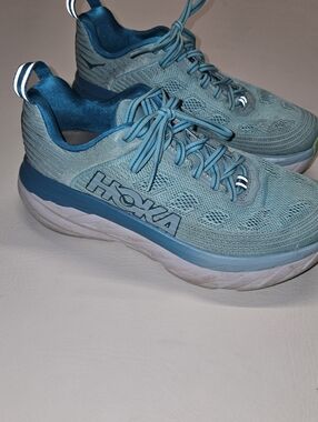 Hoka One One Womens Bondi 6 1019270 ASCS Blue Running Shoes Sneakers Size 6.5